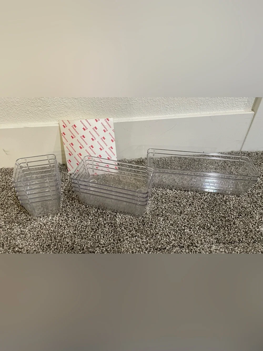 Clear Plastic Bath Organizer Bins - Set of 12